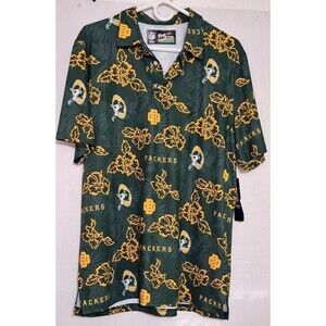 REYN SPOONER NFL GREEN BAY PACKERS HAWAIIAN MENS LARGE POLO NEW WITH TAGS